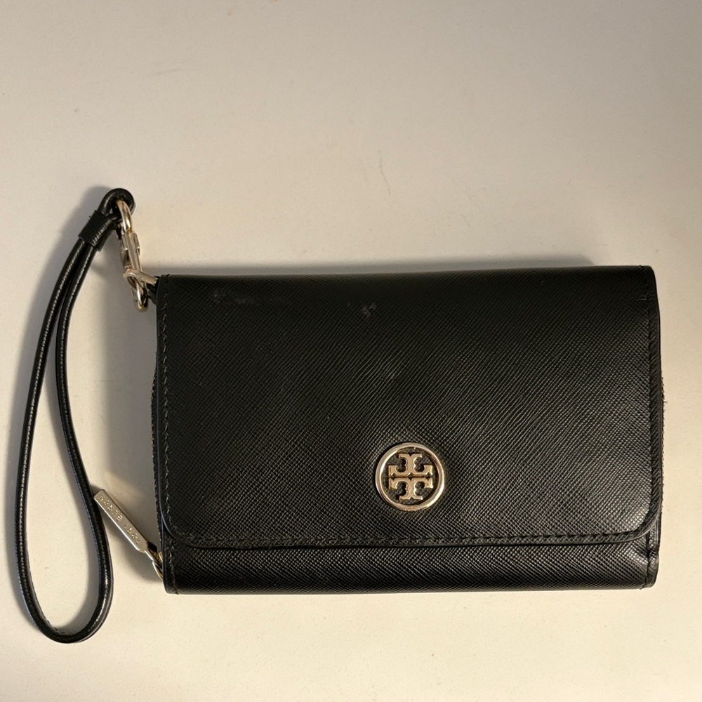 Tory Burch Black Leather Wristlet
